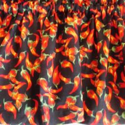 "Chili Peppers On Black Background Red, Orange, Yellow, Green Custom Made 42"" X 14" - thumbnail 2