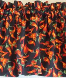 "Chili Peppers On Black Background Red, Orange, Yellow, Green Custom Made 42"" X 14"