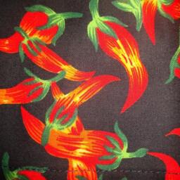 "Chili Peppers On Black Background Red, Orange, Yellow, Green Custom Made 42"" X 14" - thumbnail 3