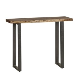 Arizona Industrial Live Edge Solid Acacia Wood & Metal Frame Console Table Living Room Entryway Hallway Furniture - thumbnail 2