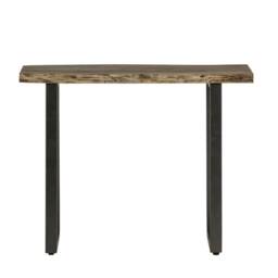 Arizona Industrial Live Edge Solid Acacia Wood & Metal Frame Console Table Living Room Entryway Hallway Furniture - thumbnail 3