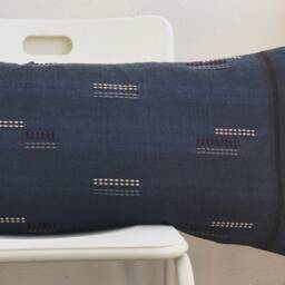 "Blue Indigo Linear Striped Lumbar Pillow Cover 14"" X 36" - thumbnail 2