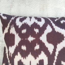 Silk Ikat Pillow Cover, Handwoven Accent Cushion - 16x24 - thumbnail 2