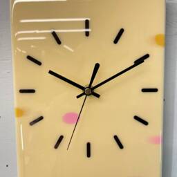 Cream & Pink Abstract Resin Wall Clock, Long Modern Unusual Home Decor, Luxury Clocks - thumbnail 2