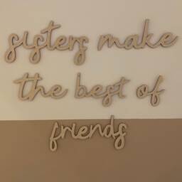 Sisters Wall Sign, Birch Ply Wood Letters, Nursery Decor - thumbnail 3