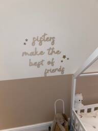 Sisters Wall Sign, Birch Ply Wood Letters, Nursery Decor - thumbnail 1