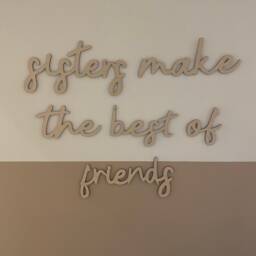 Sisters Wall Sign, Birch Ply Wood Letters, Nursery Decor - thumbnail 2