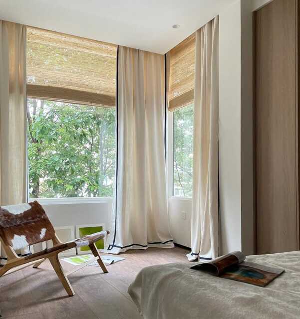 Custom Made With Any Fabric /Size , A Pair Of Cotton /Linen Blend Curtains Greek Key Design, Living Room Curtains, Bedroom - image 1