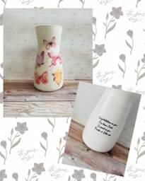 Personalised Pink Butterfly Vase, Pretty Vase Gifts Mothers Day For Mum - thumbnail 1