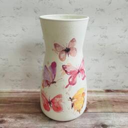 Personalised Pink Butterfly Vase, Pretty Vase Gifts Mothers Day For Mum - thumbnail 3