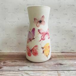 Personalised Pink Butterfly Vase, Pretty Vase Gifts Mothers Day For Mum - thumbnail 2