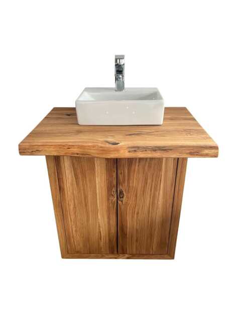 Vanity Top/Wooden Vanity Console Bathroom Sink Solid Oiled Oak 100% Customizable Natural Edge - image 1