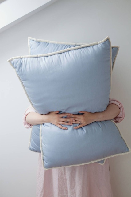 Blue Wool Pillow With Internal Foam Filled For Longevity - 1Pc. - Us Duty Paid - image 1