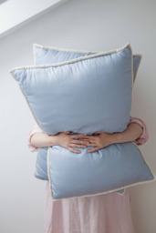 Blue Wool Pillow With Internal Foam Filled For Longevity - 1Pc. - Us Duty Paid