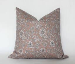 Dusty Rose Pillow Cover, Mauve Throw Pillow, Floral Designer Blush Pink - - thumbnail 1