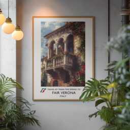 Romeo & Juliet Vintage Style Travel Poster - William Shakespeare Wall Art Print Home Decor Verona Italy Book Gift - thumbnail 2