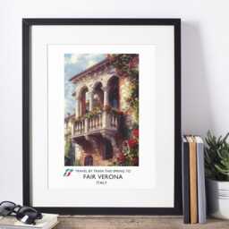 Romeo & Juliet Vintage Style Travel Poster - William Shakespeare Wall Art Print Home Decor Verona Italy Book Gift - thumbnail 3