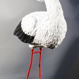 Stork Statue Large Wildlife Sculpture Feng Shui Decor Bird Outdoor Garden Art Figurine Animal Pond Lawn Ornament Yard Gift Open Beak Up - thumbnail 3