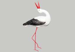 Stork Statue Large Wildlife Sculpture Feng Shui Decor Bird Outdoor Garden Art Figurine Animal Pond Lawn Ornament Yard Gift Open Beak Up - thumbnail 1