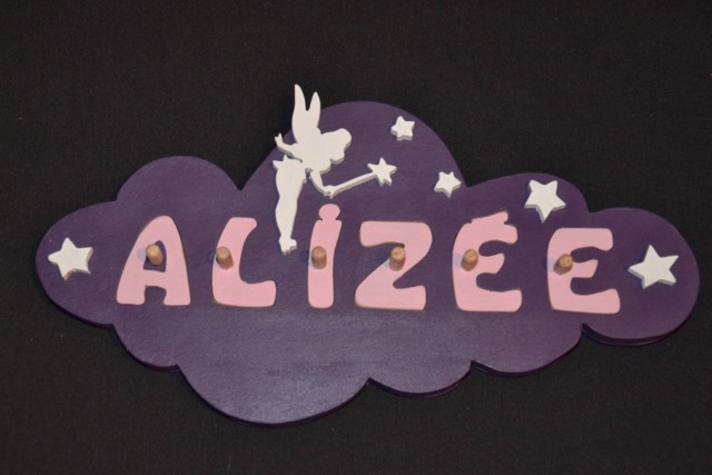 First Name Puzzle/Wooden Customizable Built-In Letters Cloud Original - image 1