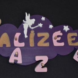 First Name Puzzle/Wooden Customizable Built-In Letters Cloud Original - thumbnail 3