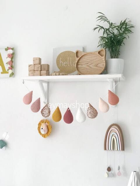 Droplet Garland, Nursery Garland Drops, Boho Wall Decor Droplet - image 1