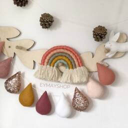 Droplet Garland, Nursery Garland Drops, Boho Wall Decor Droplet - thumbnail 4