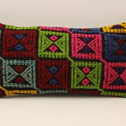 Kilim Pillow Cover, 10x20 Inches 25x50 cm, Turkish Cushion, Throw Cover Sofa Pillow, 4Yef-534 - thumbnail 2