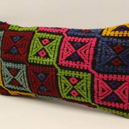 Kilim Pillow Cover, 10x20 Inches 25x50 cm, Turkish Cushion, Throw Cover Sofa Pillow, 4Yef-534 - thumbnail 3