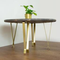 Metal Table Legs, Coffee End Steel Gold Gold/Brass Color - thumbnail 2