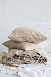 Natural Linen Bedding Set - Duvet Cover & 2 Pillowcases Queen, King, Custom Bed Linens Soft Breathable Great Home Gift - thumbnail 1