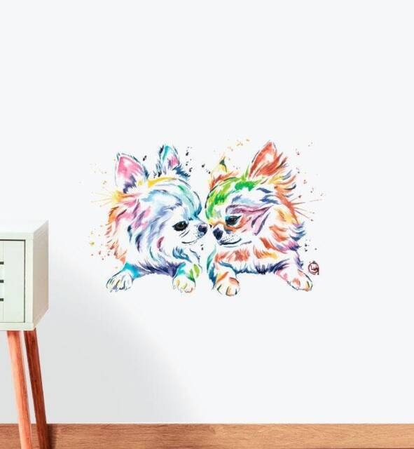 Chihuahua Love Wall Sticker Decal - Illustration Stickers, Animals Decals, Home Decor, Art, Illustrations