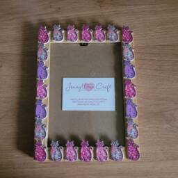 Colourful Wooden Cat Button Photo Frame 5 X 7 Inches - thumbnail 2