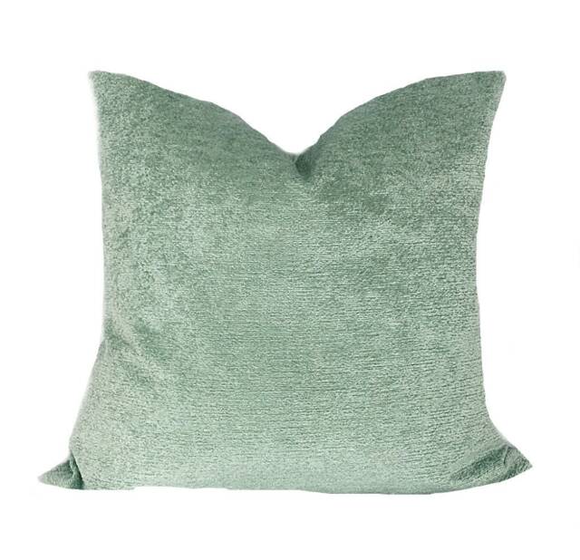 Brunschwig & Fils Turquoise Chenille Pillow Cover, 12x22 - image 1