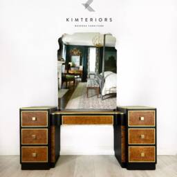 Black & Gold Art Deco Dressing Table-Sold - thumbnail 2