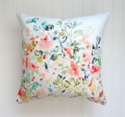 Floral Flow Pillow Cover, Designer Fabric 18x18, 20x20, 22x22, 24x24, 14x20, 12x21 - thumbnail 1