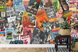 Vintage Music Poster Wallpaper Mural, Peel & Stick - thumbnail 1