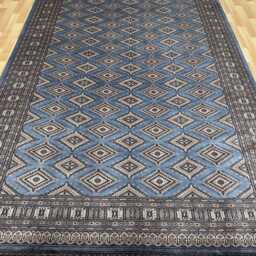 7x10 Gray Color Bokhara Rug - 2.00x3.00 Bedroom Luxury Area Turkish Fine Quality Afghan - thumbnail 2