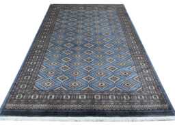 7x10 Gray Color Bokhara Rug - 2.00x3.00 Bedroom Luxury Area Turkish Fine Quality Afghan - thumbnail 1