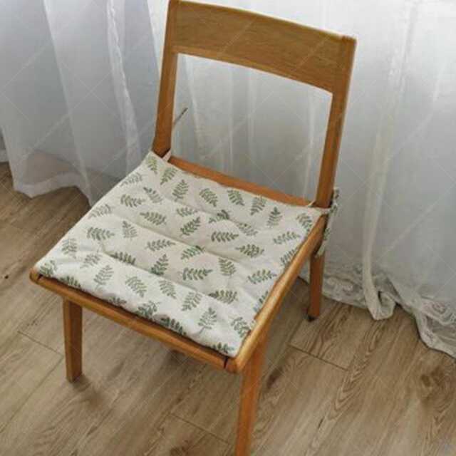 Farmhouse Chair Cushion With Ties Rustic Green Cotton Pad - image 1