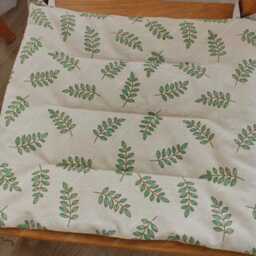 Farmhouse Chair Cushion With Ties Rustic Green Cotton Pad - thumbnail 3