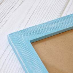 A2 Poster Frame - Blue Picture Photo Handmade Big Large Rustic Vintage Driftwood Style Frames Mounted Option - thumbnail 3