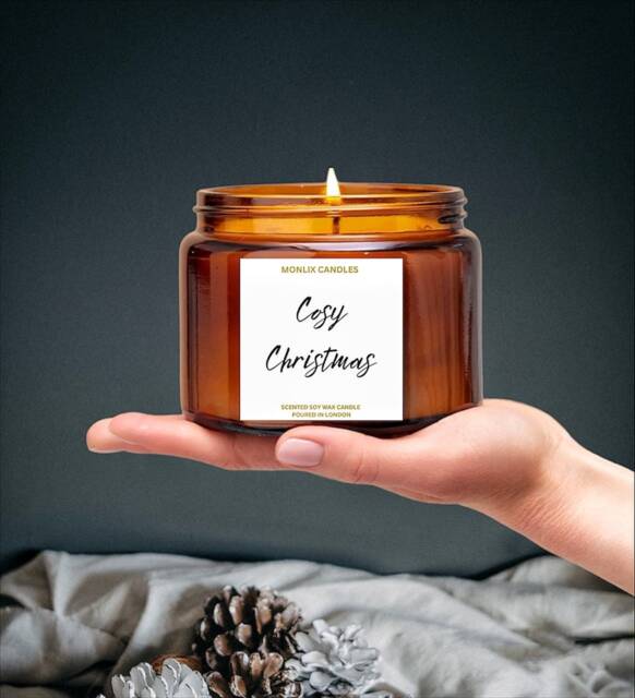 Large Christmas Candle, Christmas Candle Gift, Festive Spice Gift For Women, Scented Winter Candle, Jar - image 1
