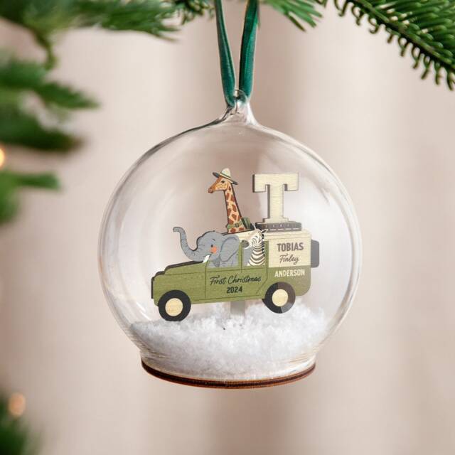 Personalised First Christmas Safari Bauble