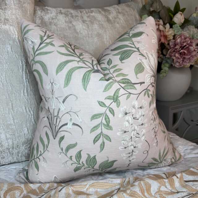 Handmade Laura Ashley Cushion Cover - Parterre Blush Fabric English Garden Elegance, Throw Pillow Sham Case - image 1