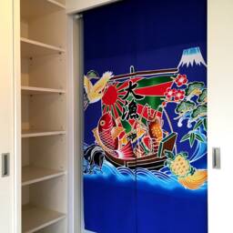 Japanese Noren Curtain, Tairyobata Japanese Tapestry, Curtain Japanese, Order Made Blue Fish Noren, Door Step - thumbnail 2