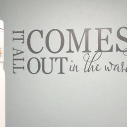 It All Comes Out in The Wash Laundry Wall Sticker, Room Decal, Decor, Stickers, Sticker - thumbnail 2