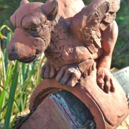 Large Griffin Roof Finial Half Round Ridge Tile - thumbnail 4