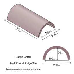 Large Griffin Roof Finial Half Round Ridge Tile - thumbnail 2