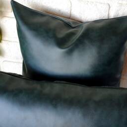 Oscar Teal Faux Leather Pillow Cover/Scandinavian Home Decor/Housewarming Gift-1Qty - thumbnail 3